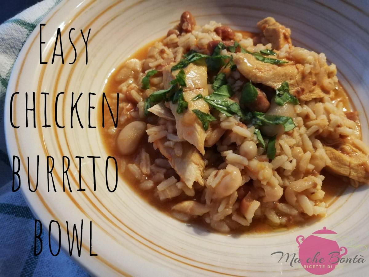 Pollo con riso stile Tex-Mex (a lenta cottura) – Slow cooker chicken burrito&nbsp;bowl.